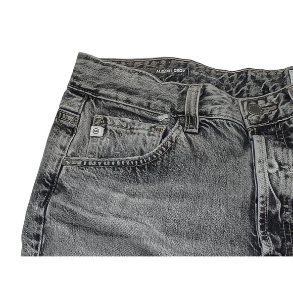 AG Alexxis Crop Jeans Womens 29 Gray High Rise‎ Vintage Slim Distressed Denim - Picture 3 of 11